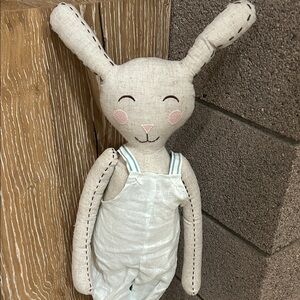 Pottery Barn Kids Cream and Pink Bunny Decor
